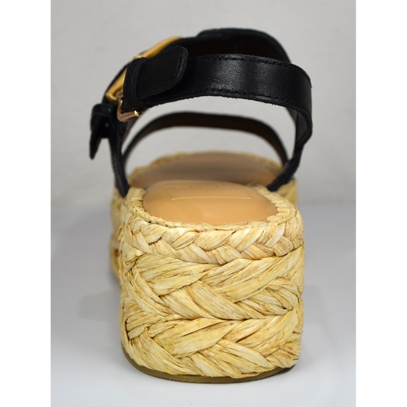 DOLCE VITA NIB CHERA ONYX EMBOSSED LEATHER PLATFORM SLINGBACK SANDAL. SIZE 7.5M - Picture 9 of 13